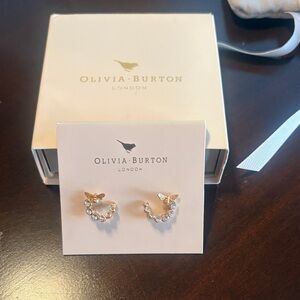 OLIVIA BURTON Gold and Silver Bee Crystal Earrings